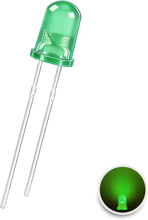 OWOFYDR 100pcs 3mm 3V 20mA) Bulb Green LED Diode Lights diffused lamp (Color Lens Round DC Bright Lighting Lamps