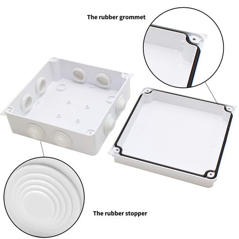 MAKERELE IP65 Waterproof Dustproof Electrical Junction Box, ABS Plastic Electronics Enclosure, White, 5.9 5.9