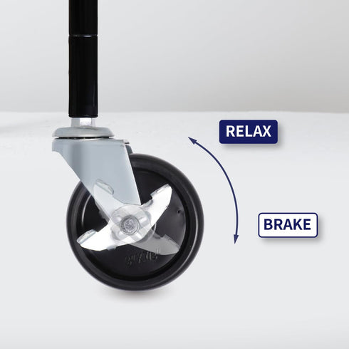 AXL M8 Threaded Locking Casters, 3 Inch Stem Casters with Brake, Used for Standing Desk Frames, Carts (Pack of 4)