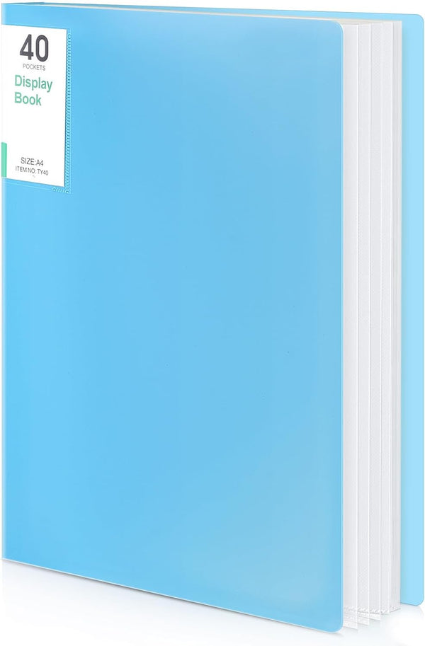 Phyxin 40-Pocket Portfolio Binder Organizer, 8.5" x 11" Document Organizer for Concert, Artwork, School & Office Use,