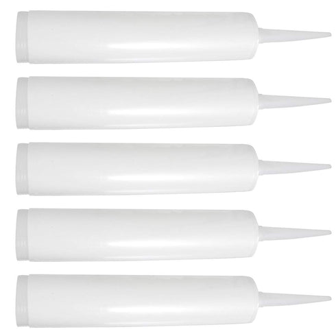 DOITOOL Empty Caulk Tubes, 5 Pcs - 20oz Reusable Plastic Caulk Tubes for Cracks, Tiles, and Repairs