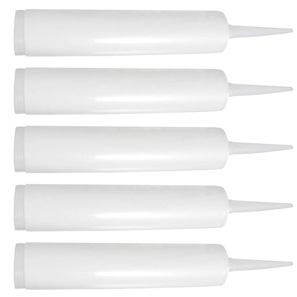 DOITOOL Empty Caulk Tubes, 5 Pcs - 20oz Reusable Plastic Caulk Tubes for Cracks, Tiles, and Repairs