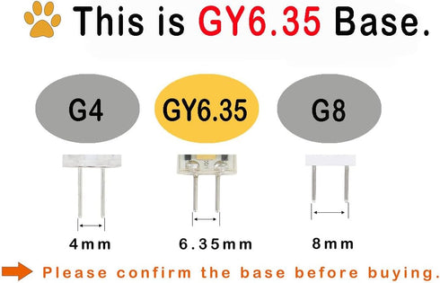 Lamsky GY6.35 Bulb 5W 50W 12V 6000K,GY6.35 Bulb Lighting,Non-dimmable(4-Pack) LED Equivalent to Halogen,AC/DC Daylight