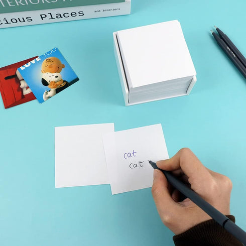 Non Sticky Notes, 500pcs Memo Pad in Cube, 3x3 Inch Note Holder, Blank Note Paper for Home School Office
