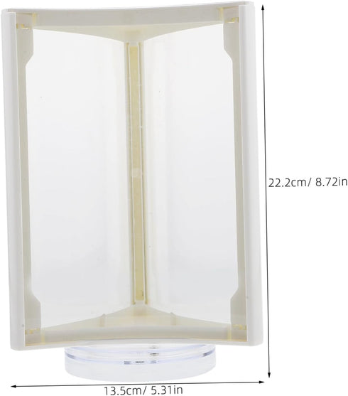 A5 SEWACC Rotatable Desktop Menu Holder White Triangular Three-sided Table Sign Stand with Base for Restaurant Tabletop
