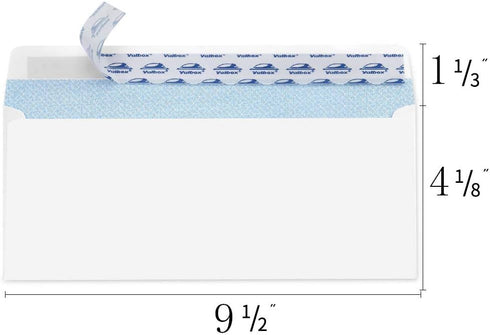 ValBox #10 Security Envelopes Self Seal, No. 10 Windowless Security Tint Pattern, Secure Mailing Envelopes, 4-1/8x9-1/2 Inches, 24 LB White Business Envelopes, 200 Count by ValBox