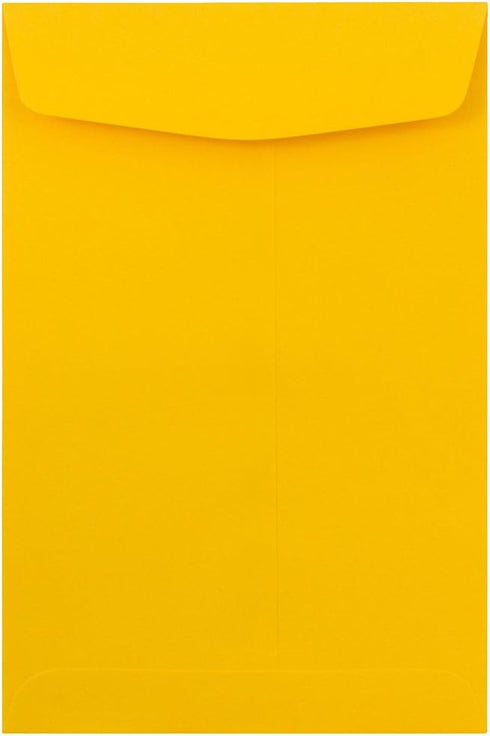 JAM PAPER 6 x 9 Open End Catalog Premium Envelopes, Sunflower Yellow, 50/Pack