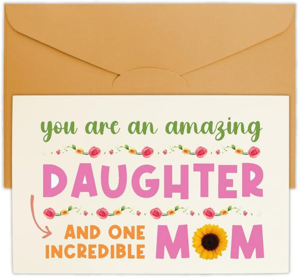 Yreamont Funny Mothers Day Cards for Mom Birthday Card from Daughter Son, Sweet
