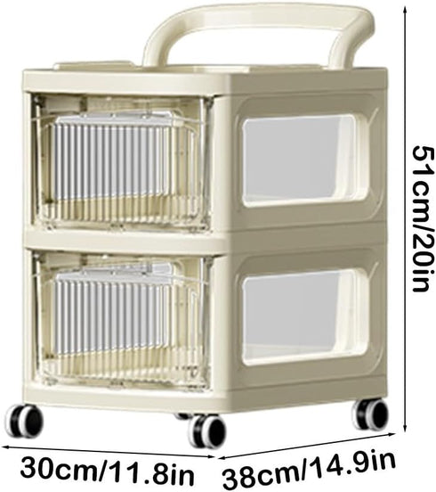 Generic 2/3/4-Tier Rolling Storage Cart Multi-Purpose Organizer for Kitchen, Bathroom & Living Room, Transparent