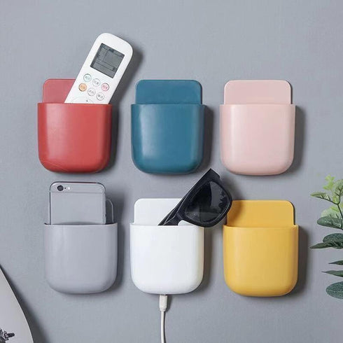 Oxxggkao Wall Mount Phone Holder Multifunction Design Stores Phone, Remote, Pencil for Home, Office, Bedroom, Bathroom