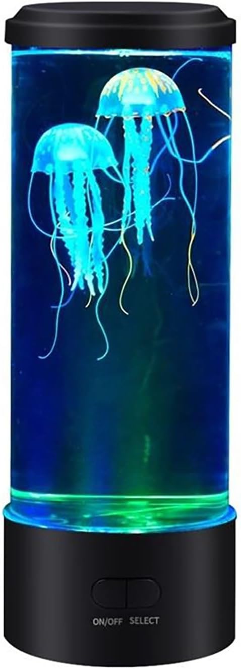DLBJZQXC Bubble Jellyfish LED Ocean Lamp, 7Color Changing Cylinde Fish Night Light, Mini