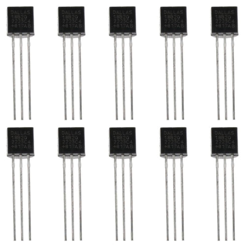 DS18B20 10pcs Black Durable 18B20 TO-92 3 Pins Wire Integrated Circuit Temperature IC Sensor