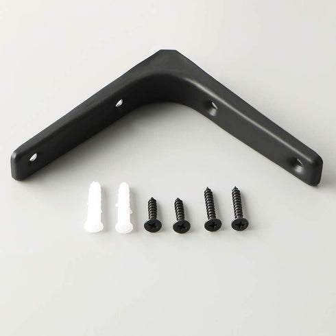 SAYAYO Black Shelf Bracket, 4 x 4 Inch Heavy Duty Iron Bracket, 6 PCS Hanging Angle Brackets Shelf Support