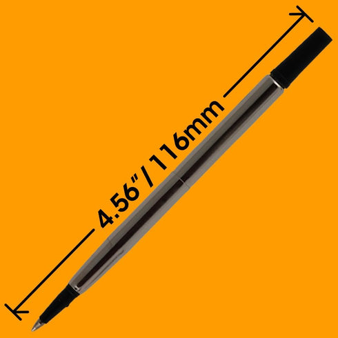 Jaymo Replacement for Parker Quink 1950323 - Rollerball Pen Refill, 2 Black, Measures 4.56 in / 116 mm Long