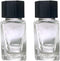 2 Pcs 20ml Clear Glass Jars, Empty Refillable Ink Vials Containers with Black ABS Plastic Caps