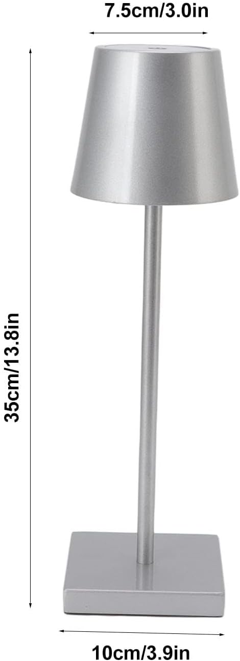 Dimmable TOPINCN, High Brightness LED Touch Modern Simple, Rechargeable Cordless for Restaurant Bar (Silver)