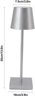 Dimmable TOPINCN, High Brightness LED Touch Modern Simple, Rechargeable Cordless for Restaurant Bar (Silver)