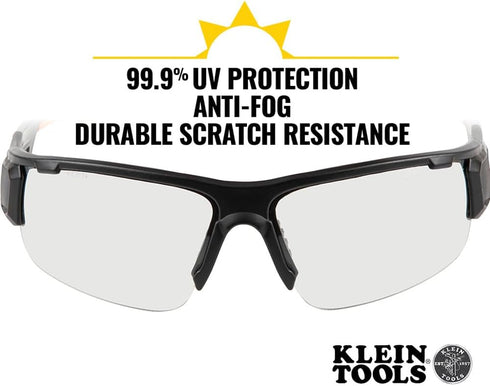 Klein Tools 60161 Safety Glasses, Professional Protective Eyewear with Scratch Resistant Clear Lens