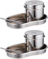 iplusmile 2set Medical Tray, Stainless Steel Instrument Tray with Jar and Tweezer, Tattoo Sterilizer Tool