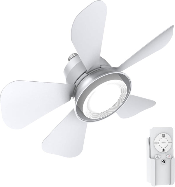16.5'' Socket Fan Lights with Remote, 3 Colors Temperatures Ceiling Fan Lights,