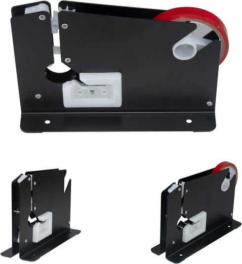 Steel Tape Bag Sealer with Trimmer, 6 Rolls of Tape, Heavy Duty Dispenser for Ground Meat, Fruit, Greens