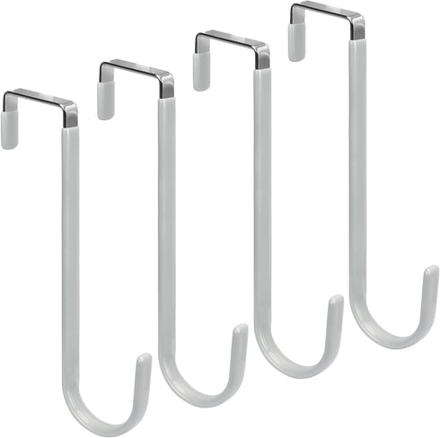FYY Over The Door Hooks, 4 Pack Upgraded Long Hangers with Rubber, Heavy Duty Organizer for Clothes, Towels