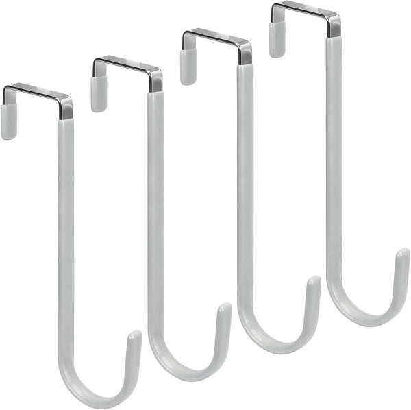 FYY Over The Door Hooks, 4 Pack Upgraded Long Hangers with Rubber, Heavy Duty Organizer for Clothes, Towels