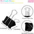 Mini Binder Clips, 144 Pack, 5/8 Inch Standard Black, Mini Paper Clips with Plastic Box, Fold Clamp