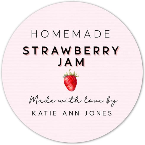 Sean Colby Designs Homemade Strawberry Jam Labels - Made with Love By Customizable Stickers -