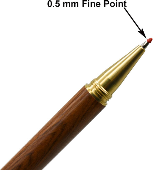 Maydahui 12 Pcs Wood Rollerball Gel Pen, Rosewood Brass Pens with 20 Pcs Refills for School Signature Party