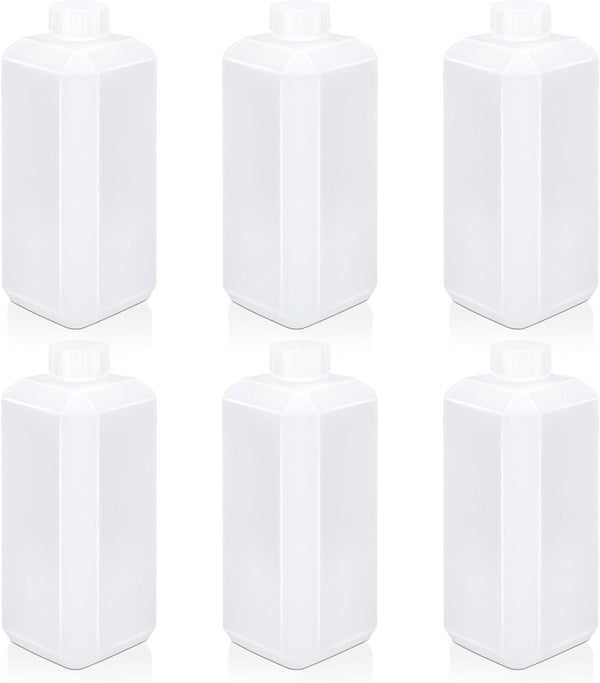 16.9oz Plastic Container Lab Chemical Reagent Bottles, 6 Pack Liquid Solid Storage Sample Sealing Bottles with Cap for