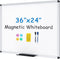 VIZ-PRO Magnetic Whiteboard/Dry Erase Board, 36 x 24 Inches - Includes 1 Eraser, 2 Markers & 4 Magnets