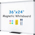 VIZ-PRO Magnetic Whiteboard/Dry Erase Board, 36 x 24 Inches - Includes 1 Eraser, 2 Markers & 4 Magnets