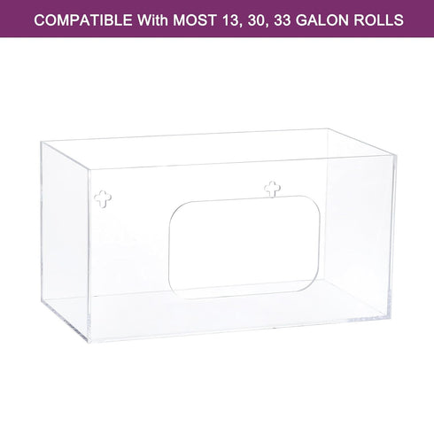 Round(10.4 5.4 5.4 inches) uxcell Trash Bag Dispenser Roll Holder, Wall Mount Acrylic Garbage Bag Dispenser Roll Holder