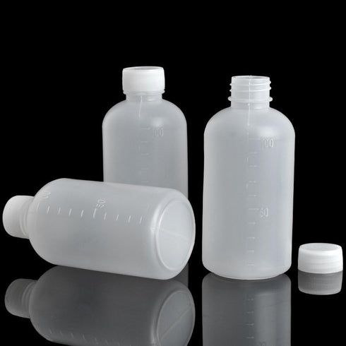 20Pcs 100ml PE Plastic Empty Graduated Lab Chemical Container Reagent Bottles