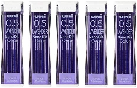 Uni NanoDia Color Mechanical Pencil Leads 0.5mm Lavender, 5 Pack/total 100 Leads Value Set by uni