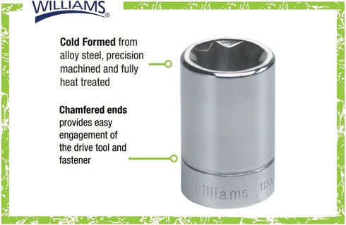 Williams JHWBD-820 SuperTorque 3/8-Inch Drive Shallow 8 Point 5/8-Inch Socket