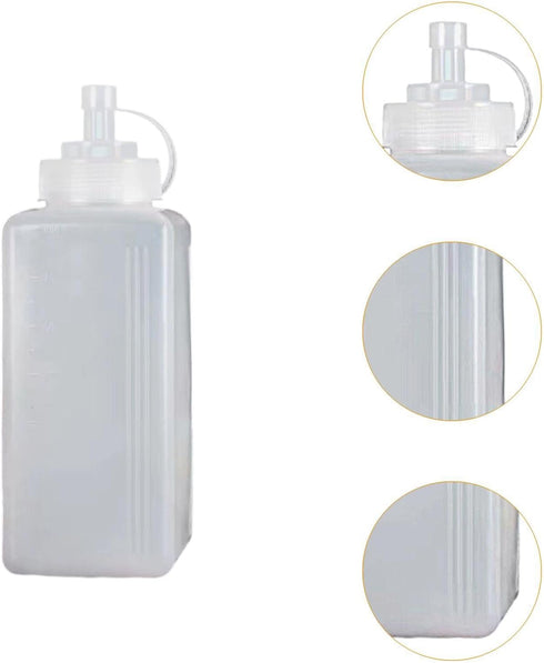 Commercial 800ml Condiment Bottle Ketchup Bottle Leakproof with Lid Ketchup Honey Dispenser for Kitchens Mustard BBQ