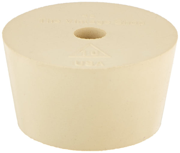 Rubber Stopper, Size 10, Drilled