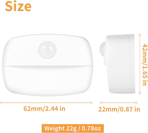 ZISUYU Motion Sensor Light Indoor LED Night Light, Battery Operated Stick on Nightlight for Hallway, Stair, Closet