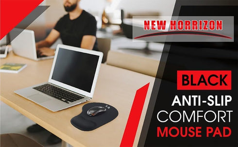 New Horrizon - Ergonomic Mouse Pad with Wrist Rest, Gel Wrist Support Mousepad, Pain Relief Laptop Computer Mouse Pad