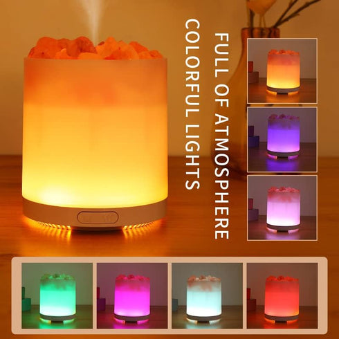 COOZMENT 2-in-1 Interface,7 Himalayan Salt Lamp & Ultrasonic Essential Oil Diffuser, Salt Lamp