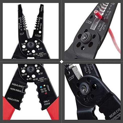 WG-015 8-inch WGGE Professional Wire Stripper/Crimping Tool, Cable Cutter/Crimper, Wiring and Multi-Function Hand Tool