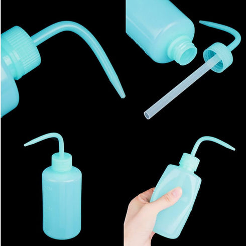 2pcs 150ml 5Oz Wash Bottle Blue Narrow Mouth Squeeze Bottle for Medical Lab Use, No Spill Design