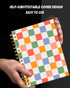 Spiral Journal Notebook for Women, A5 College Ruled, 6"x 8.4", 120 Pages, Lined Journal, Retro Colorful Checkered
