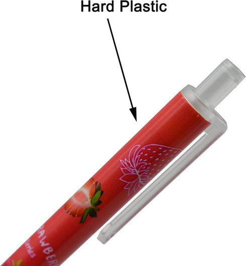 Maydahui 12PCS Strawberry Gel Pens - Cute Fruit Pen - Black Ink for Girls School Party