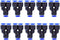 Air Push Quick Fittings, 10Pcs Pneumatic Connectors Push to Connect Fittings Kit, 5/16" 8mm OD Quick Release