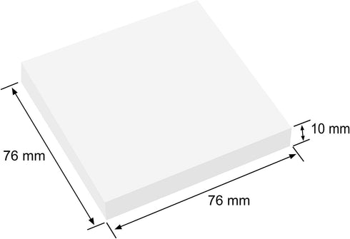 ZCZN White Sticky Notes, 3 x 3 in, 100 Sheets/Pad, 4 Pads/Pack