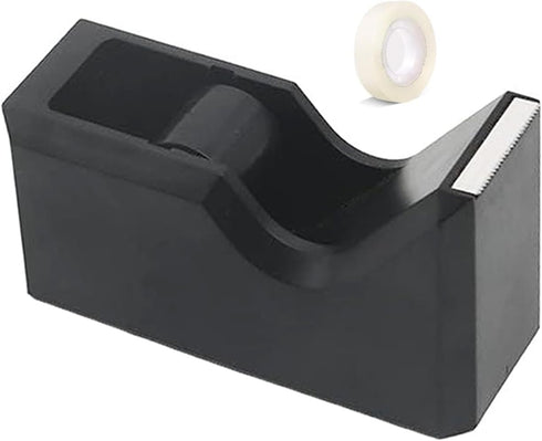 Desktop Tape Dispenser, Non-Skid Base, Colorful Heavy Duty Cute Tape Dispenser for Office, Black