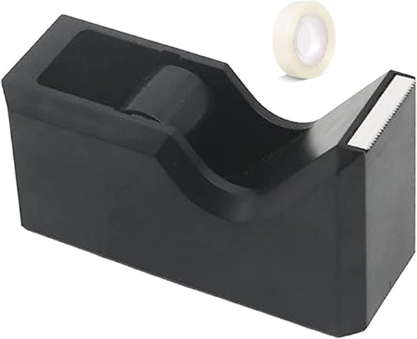 Desktop Tape Dispenser, Non-Skid Base, Colorful Heavy Duty Cute Tape Dispenser for Office, Black